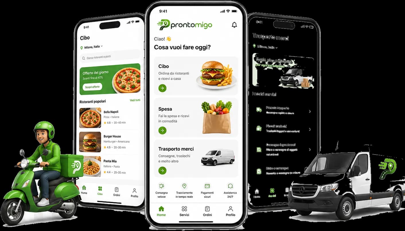 ProntoMigo food delivery and goods transport in the city